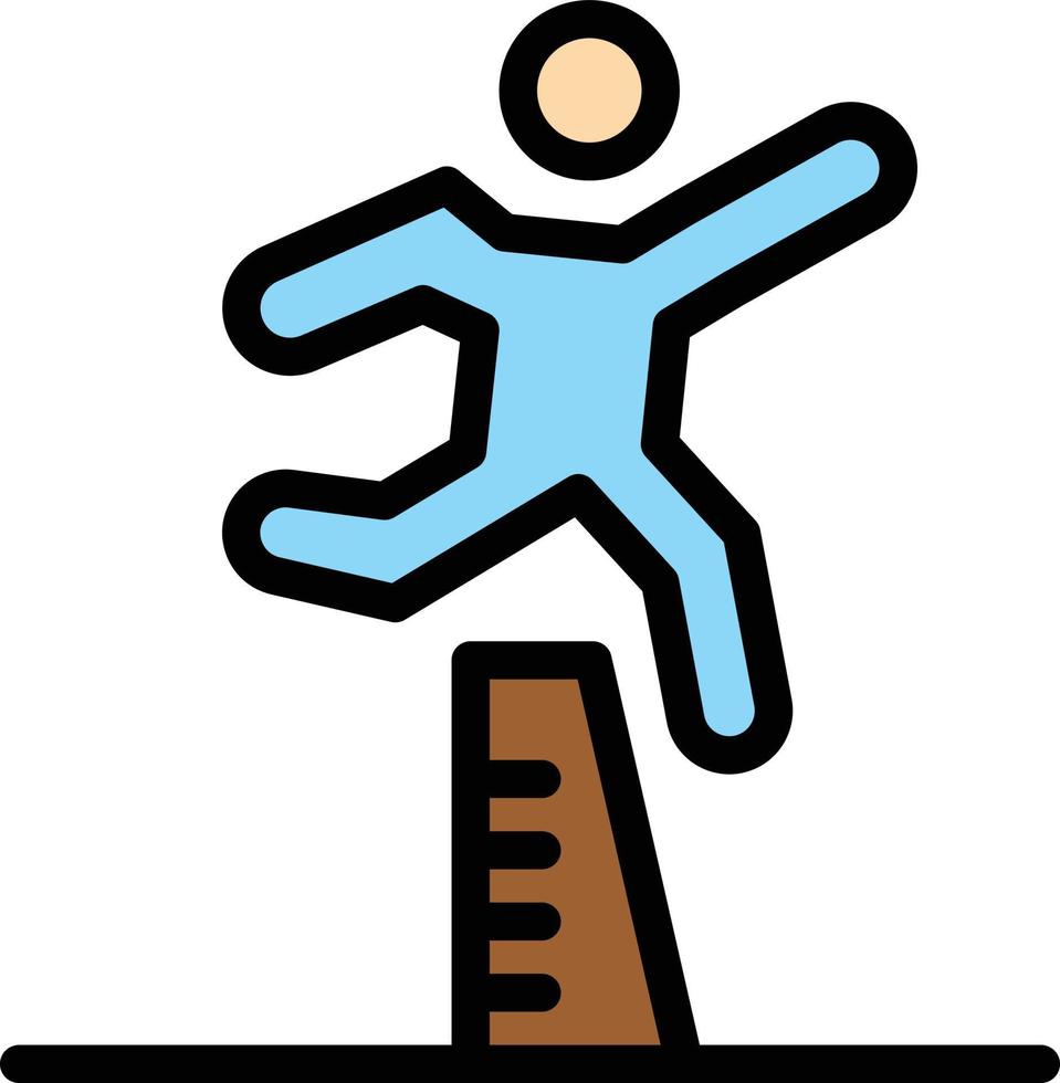 atleta saltando corredor corriendo carrera de obstáculos color plano icono vector icono banner plantilla