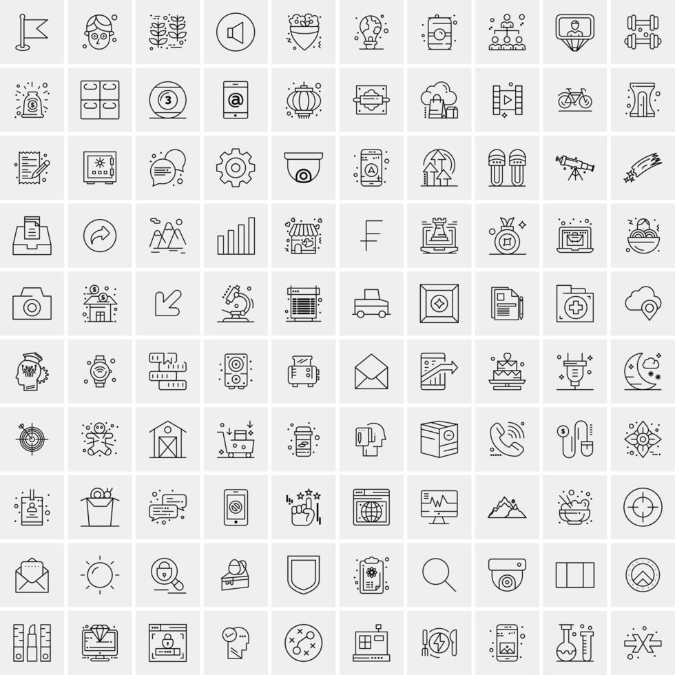 100 Business Icons for web and Print Material vector