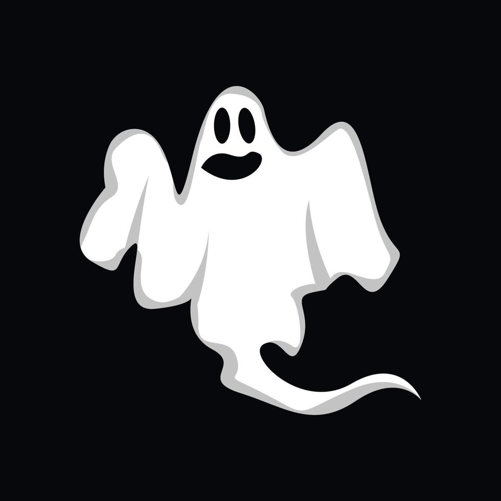 diseño de logotipo fantasma, icono de Halloween, ilustración de disfraces de Halloween, plantilla de banner de celebración vector