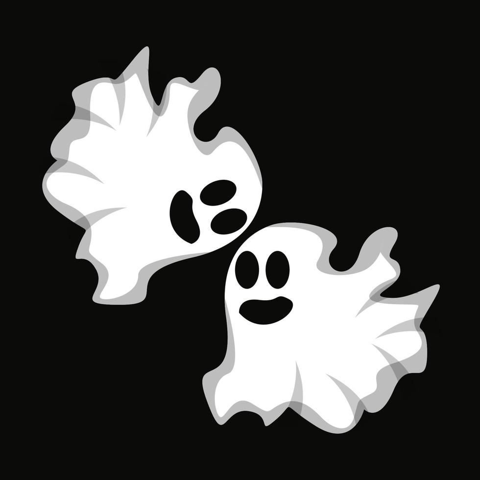 diseño de logotipo fantasma, icono de Halloween, ilustración de disfraces de Halloween, plantilla de banner de celebración vector