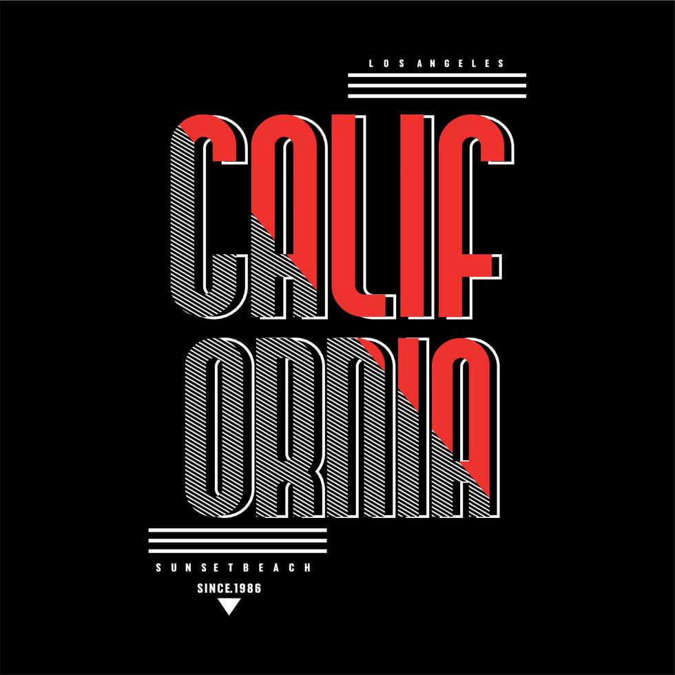 California typography design t-shirt print vector illustration