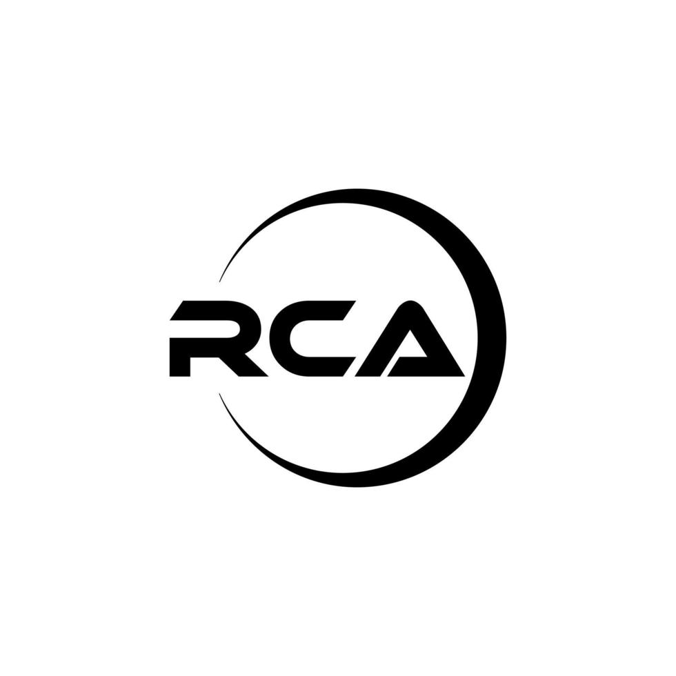 RCA letter logo design in illustration. Vector logo, calligraphy designs for logo, Poster, Invitation, etc.