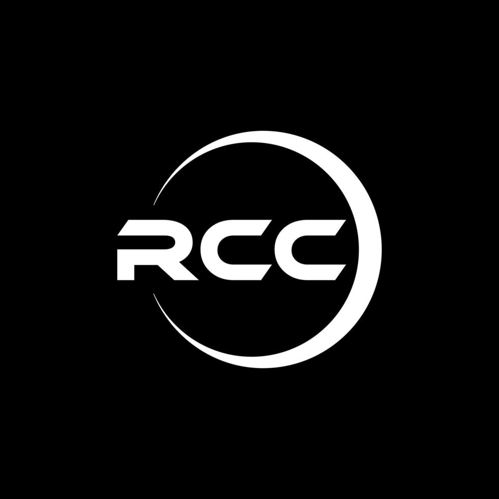 RCC letter logo design in illustration. Vector logo, calligraphy designs for logo, Poster, Invitation, etc.