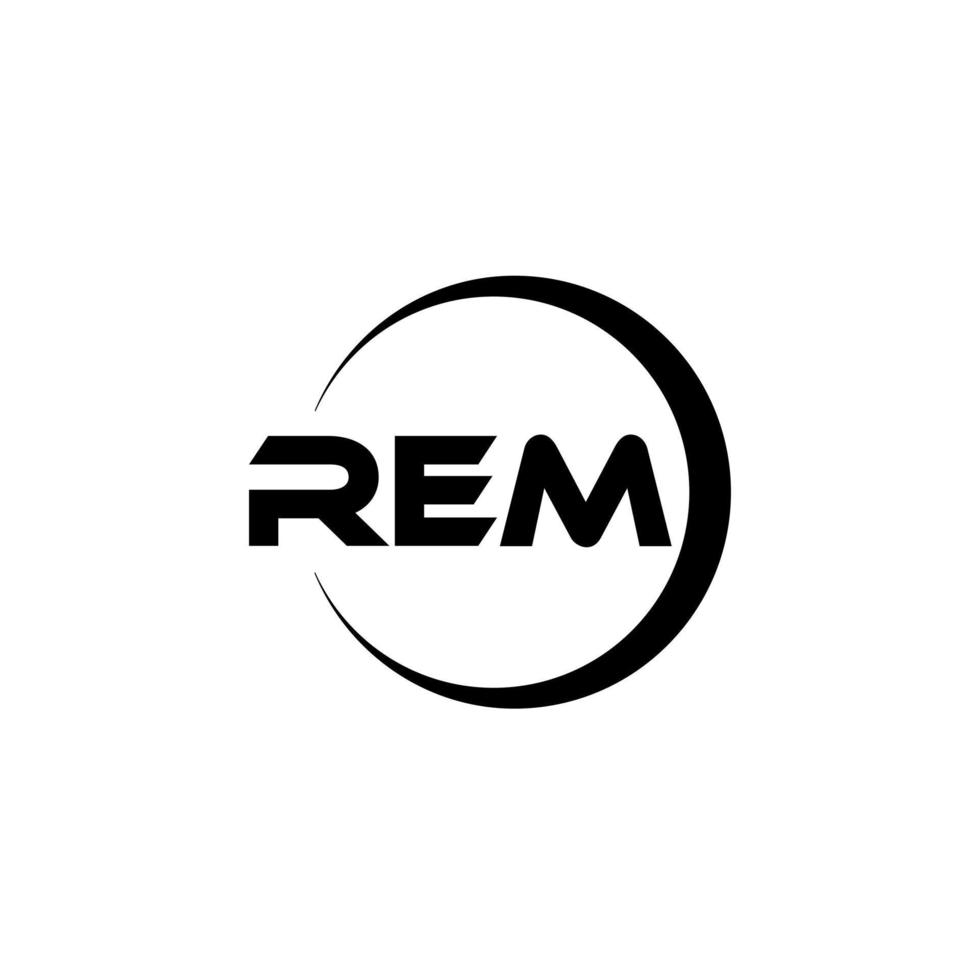 diseño de logotipo de letra rem en la ilustración. logotipo vectorial