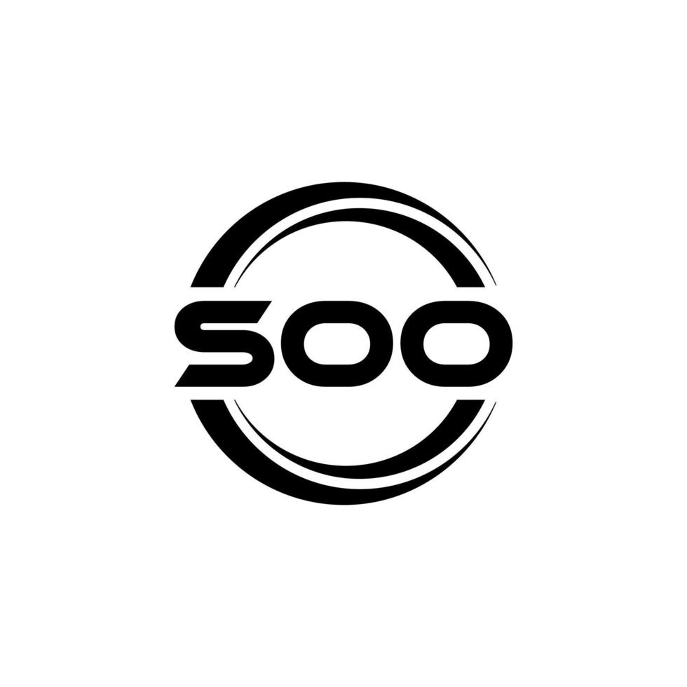 SOO letter logo design in illustration. Vector logo, calligraphy designs for logo, Poster, Invitation, etc.