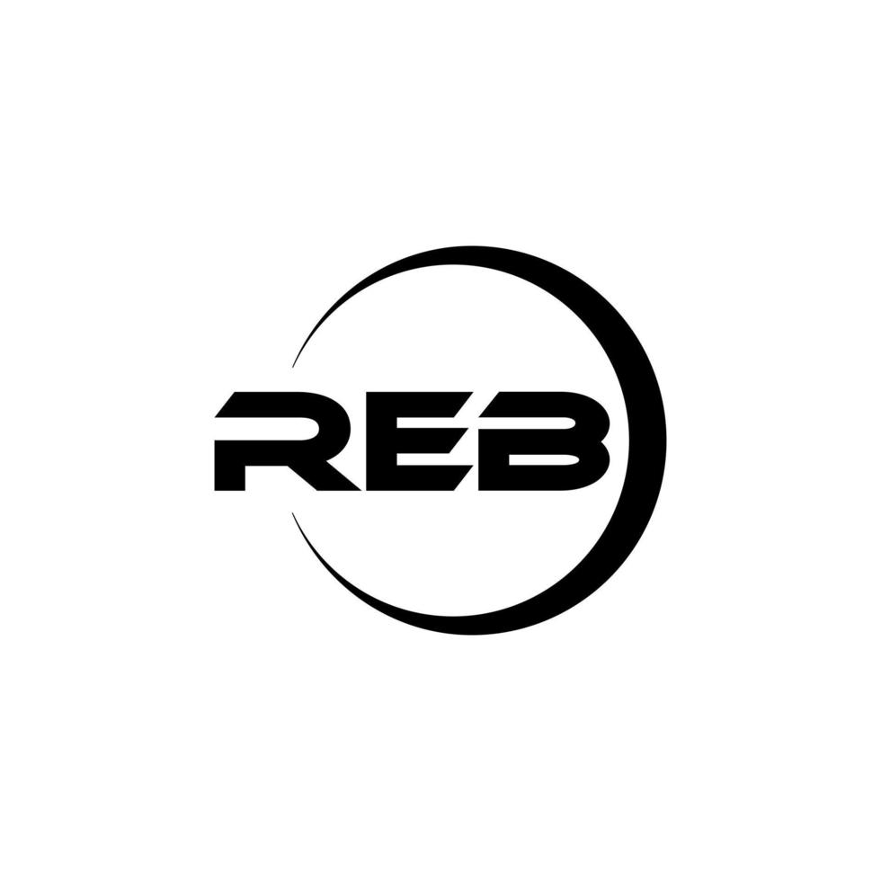 REB letter logo design in illustration. Vector logo, calligraphy designs for logo, Poster, Invitation, etc.