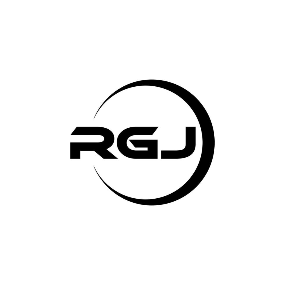 RGJ letter logo design in illustration. Vector logo, calligraphy designs for logo, Poster, Invitation, etc.