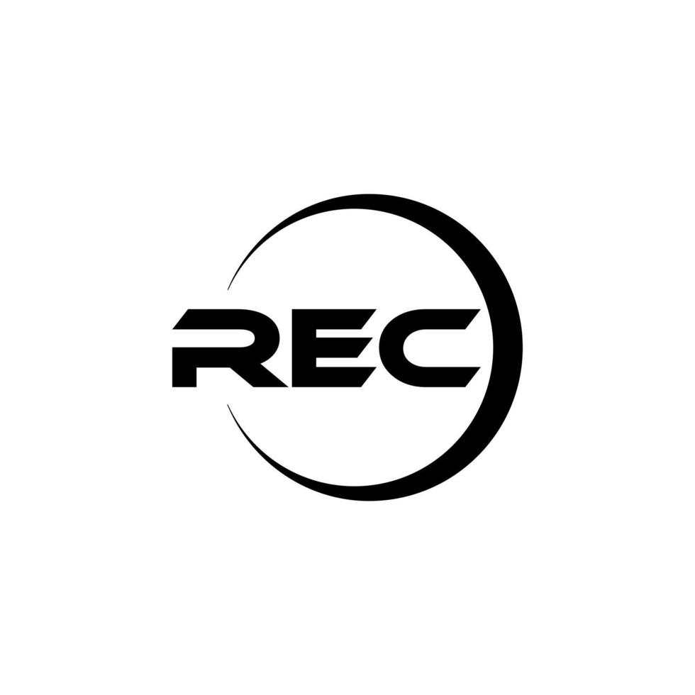 REC letter logo design in illustration. Vector logo, calligraphy designs for logo, Poster, Invitation, etc.