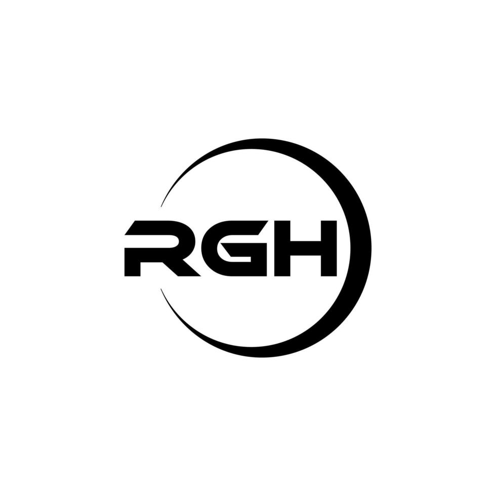 RGH letter logo design in illustration. Vector logo, calligraphy designs for logo, Poster, Invitation, etc.