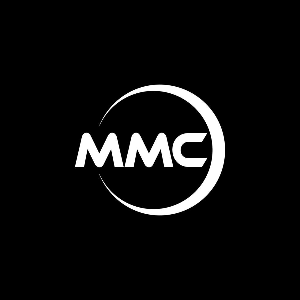 MMC letter logo design in illustration. Vector logo, calligraphy designs for logo, Poster, Invitation, etc.