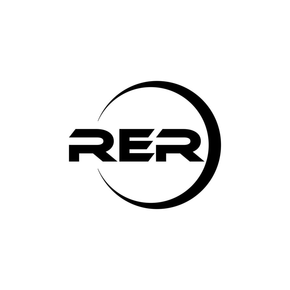 RER letter logo design in illustration. Vector logo, calligraphy designs for logo, Poster, Invitation, etc.