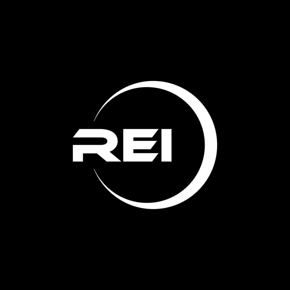 REI letter logo design in illustration. Vector logo, calligraphy designs for logo, Poster, Invitation, etc.