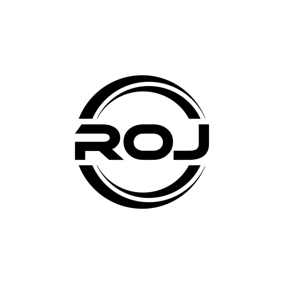 diseño del logotipo de la letra roj en la ilustración. logotipo vectorial, diseños de caligrafía para logotipo, afiche, invitación, etc. vector