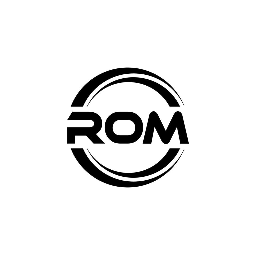 diseño del logotipo de la letra rom en la ilustración. logotipo vectorial, diseños de caligrafía para logotipo, afiche, invitación, etc. vector