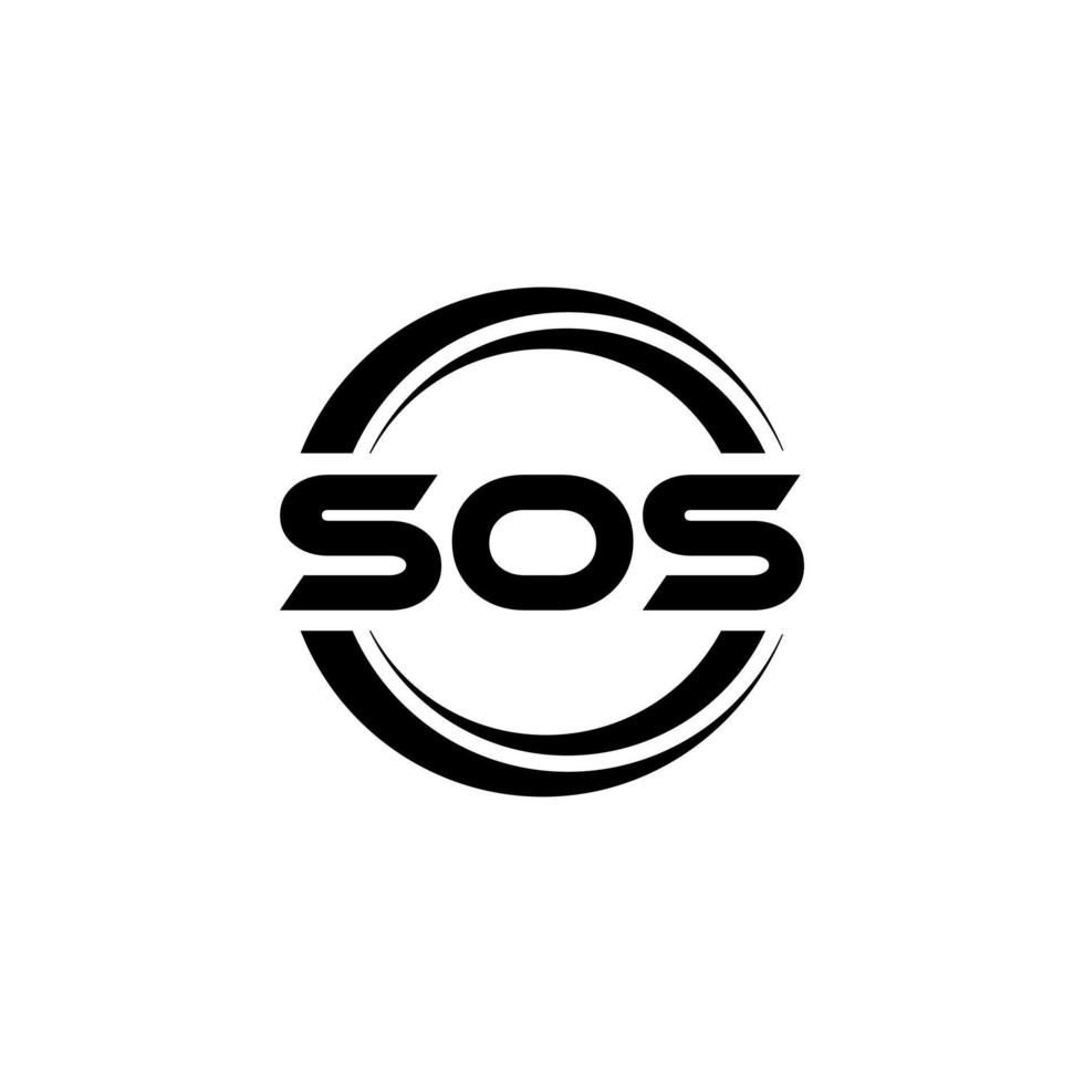 SOS letter logo design in illustration. Vector logo, calligraphy designs for logo, Poster, Invitation, etc.