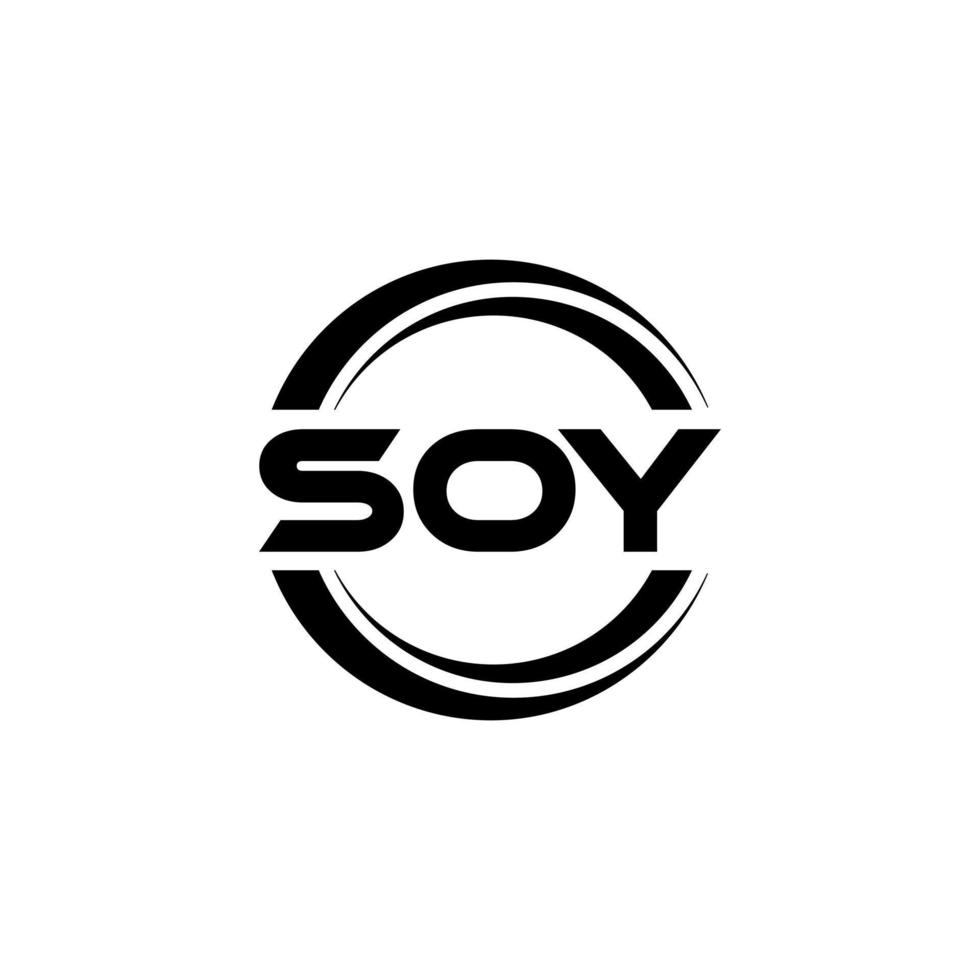 SOY letter logo design in illustration. Vector logo, calligraphy designs for logo, Poster, Invitation, etc.