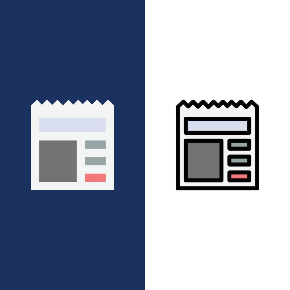 News flat and line filled icon vector
