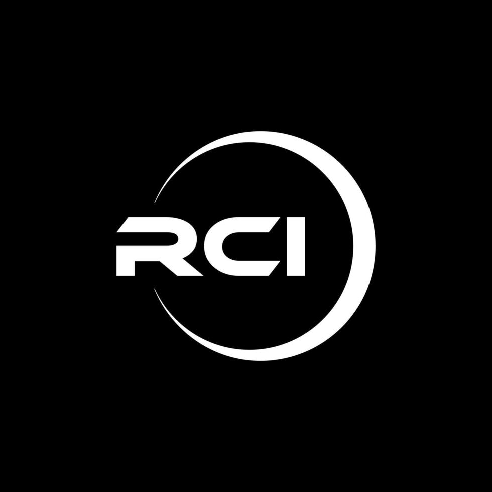 RCI letter logo design in illustration. Vector logo, calligraphy designs for logo, Poster, Invitation, etc.