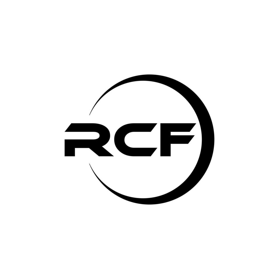 diseño de logotipo de letra rcf en ilustración. logotipo vectorial, diseños de caligrafía para logotipo, afiche, invitación, etc. vector