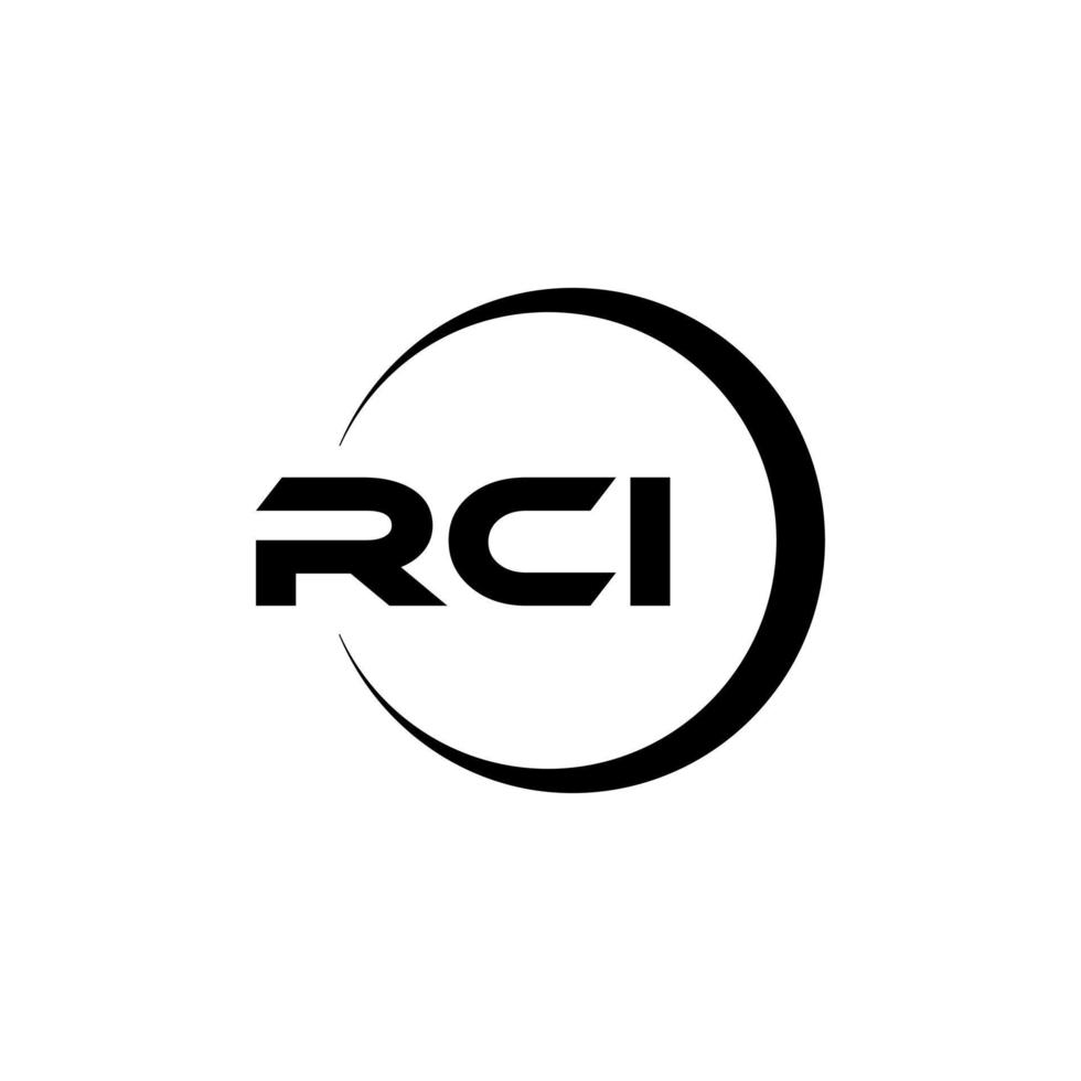 RCI letter logo design in illustration. Vector logo, calligraphy designs for logo, Poster, Invitation, etc.