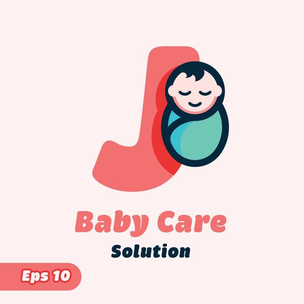 Alphabet J Baby Care Logo vector