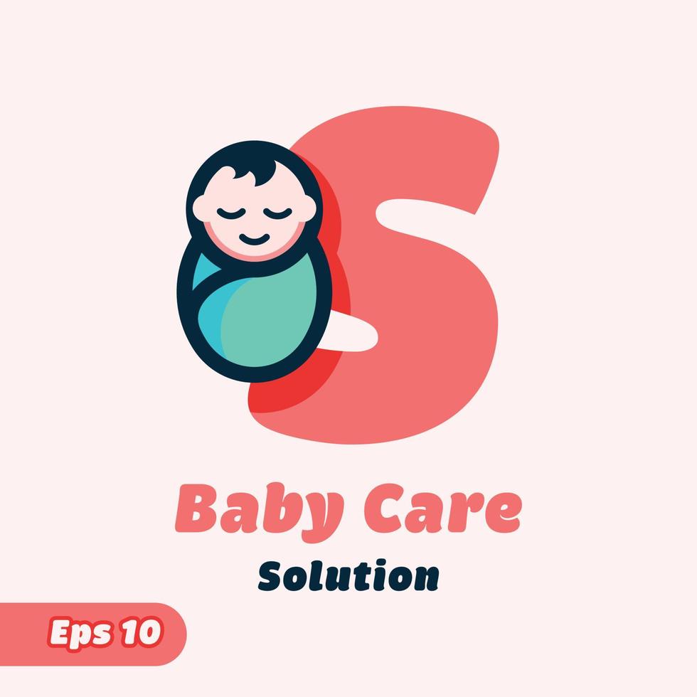 Alphabet S Baby Care Logo vector