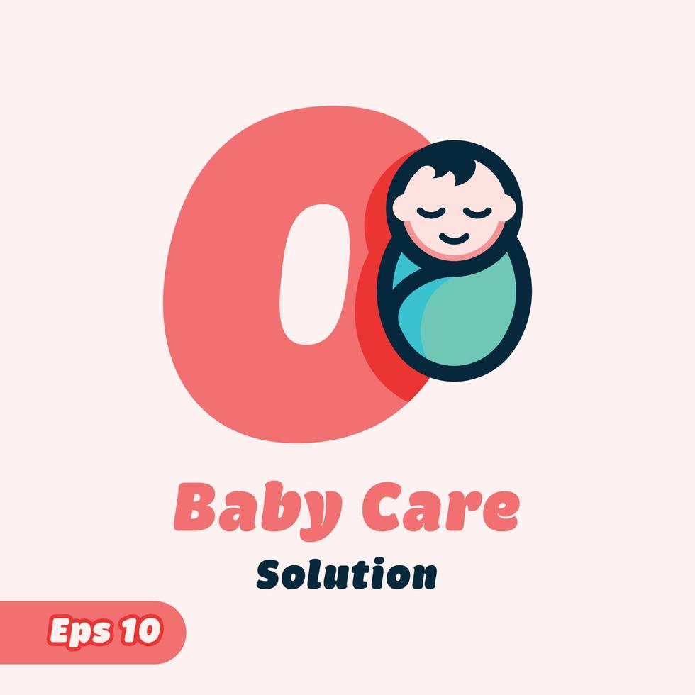Alphabet O Baby Care Logo vector