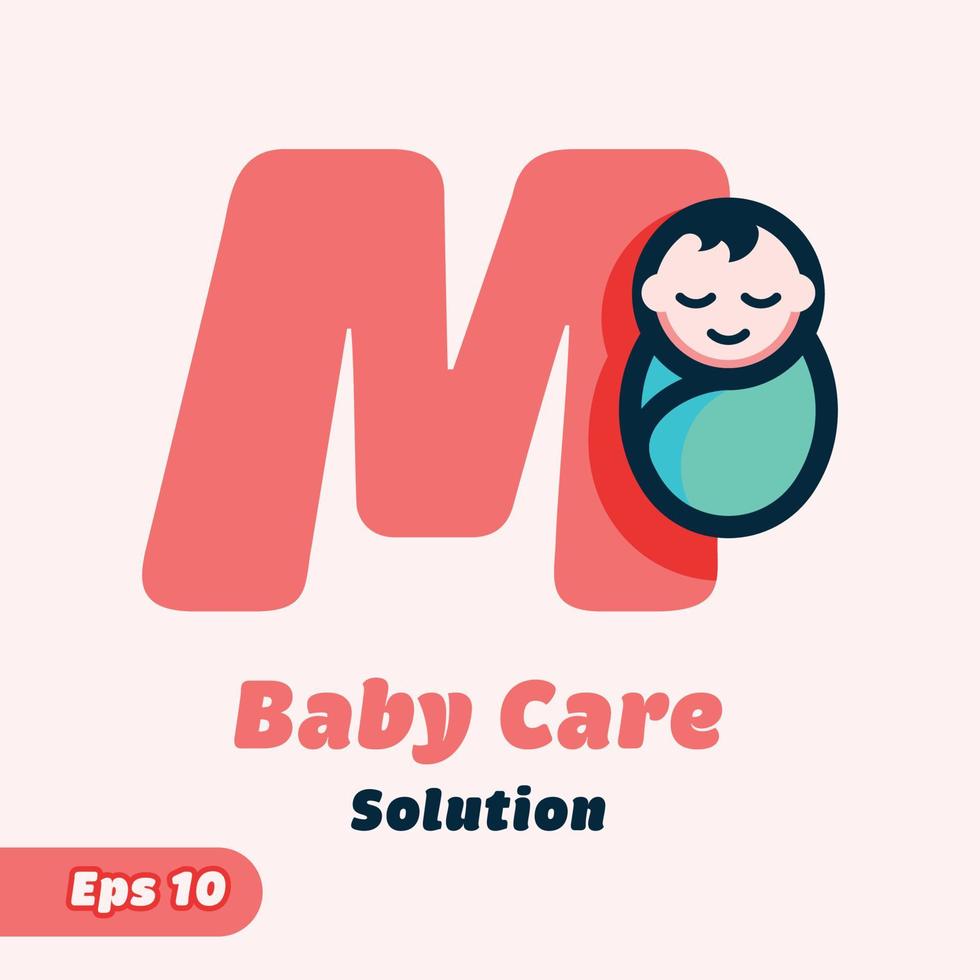 Alphabet M Baby Care Logo vector