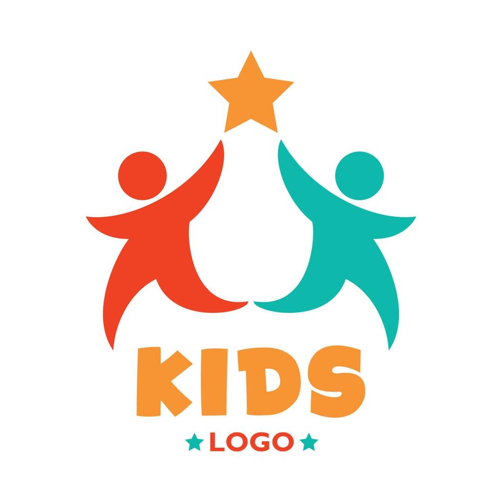 Flat Logo Template For Children vector