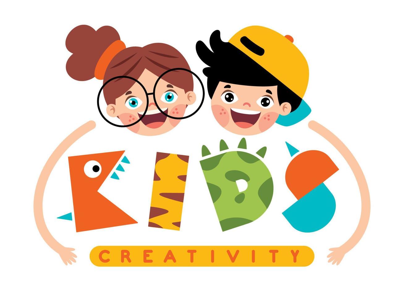 Flat Logo Template For Children vector