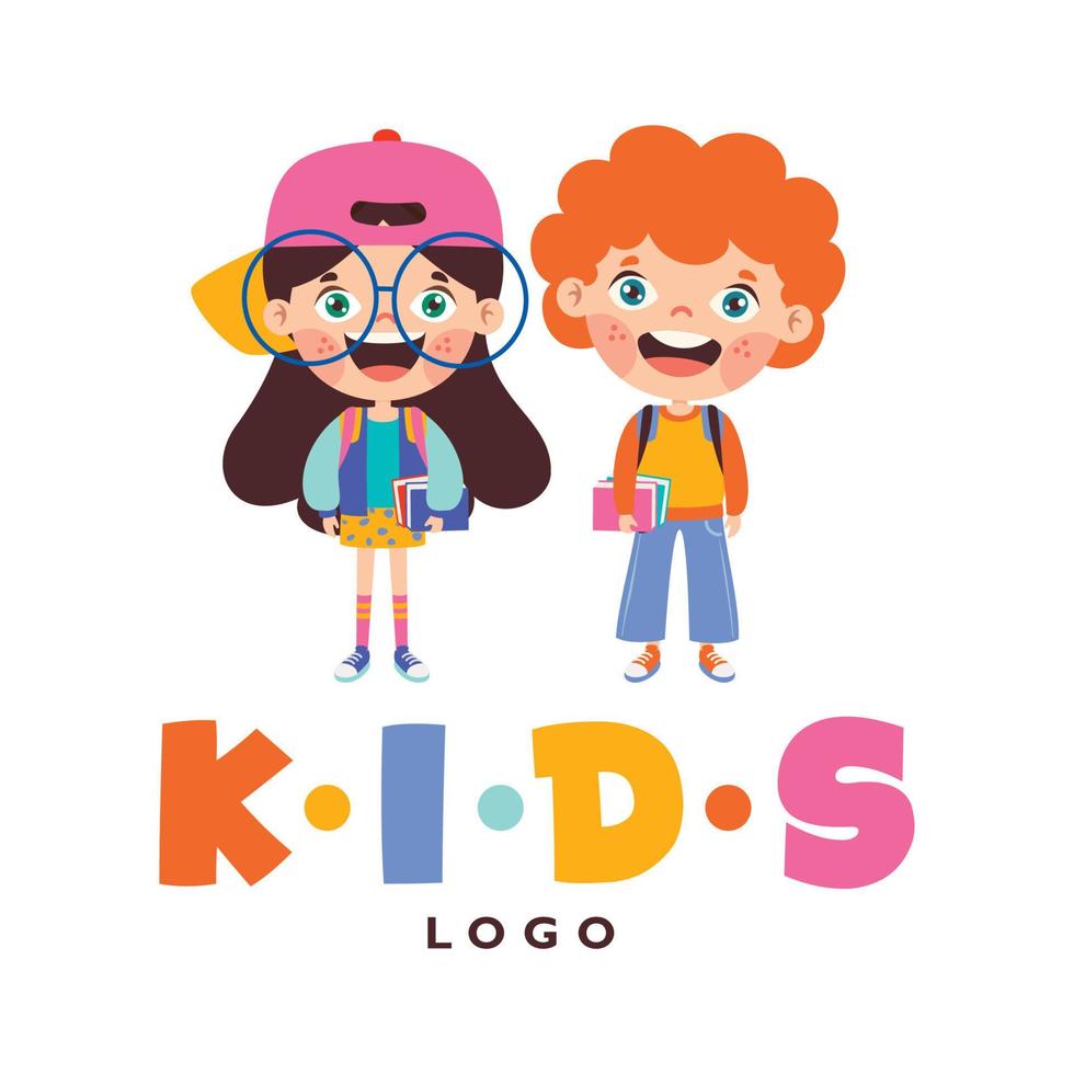 Flat Logo Template For Children vector
