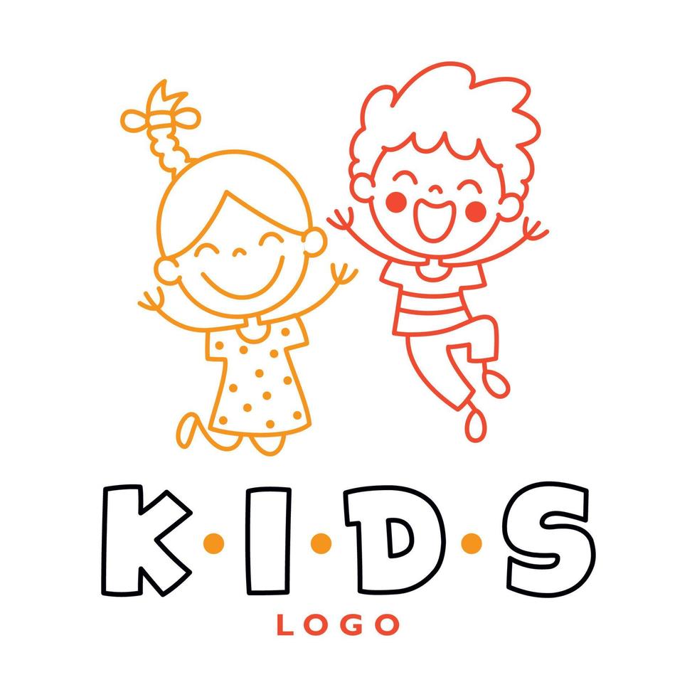 Flat Logo Template For Children vector