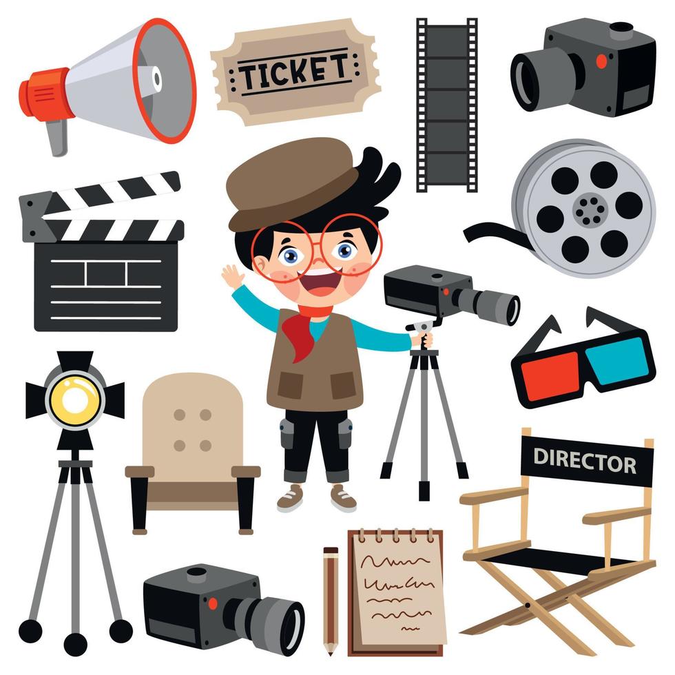 Set Of Various Filmmaking Elements vector