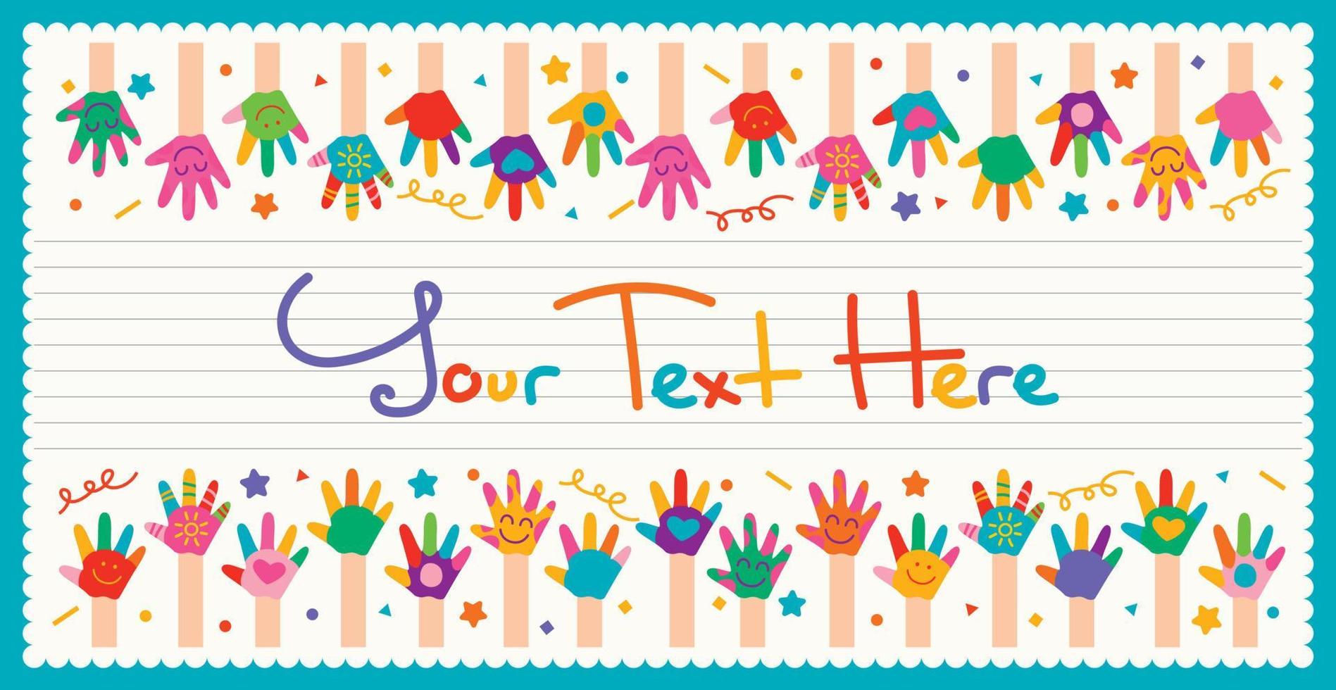 Colorful Painted Hands Of Little Children vector