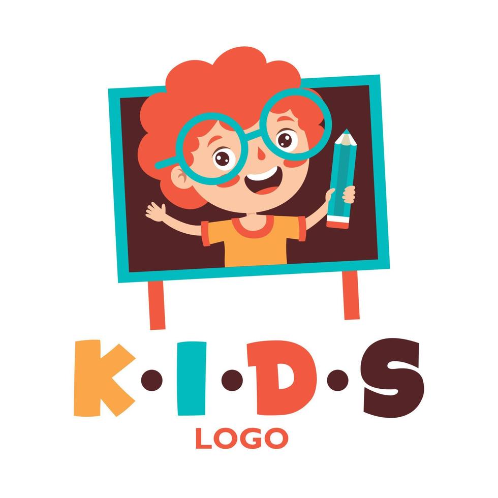 Flat Logo Template For Children vector