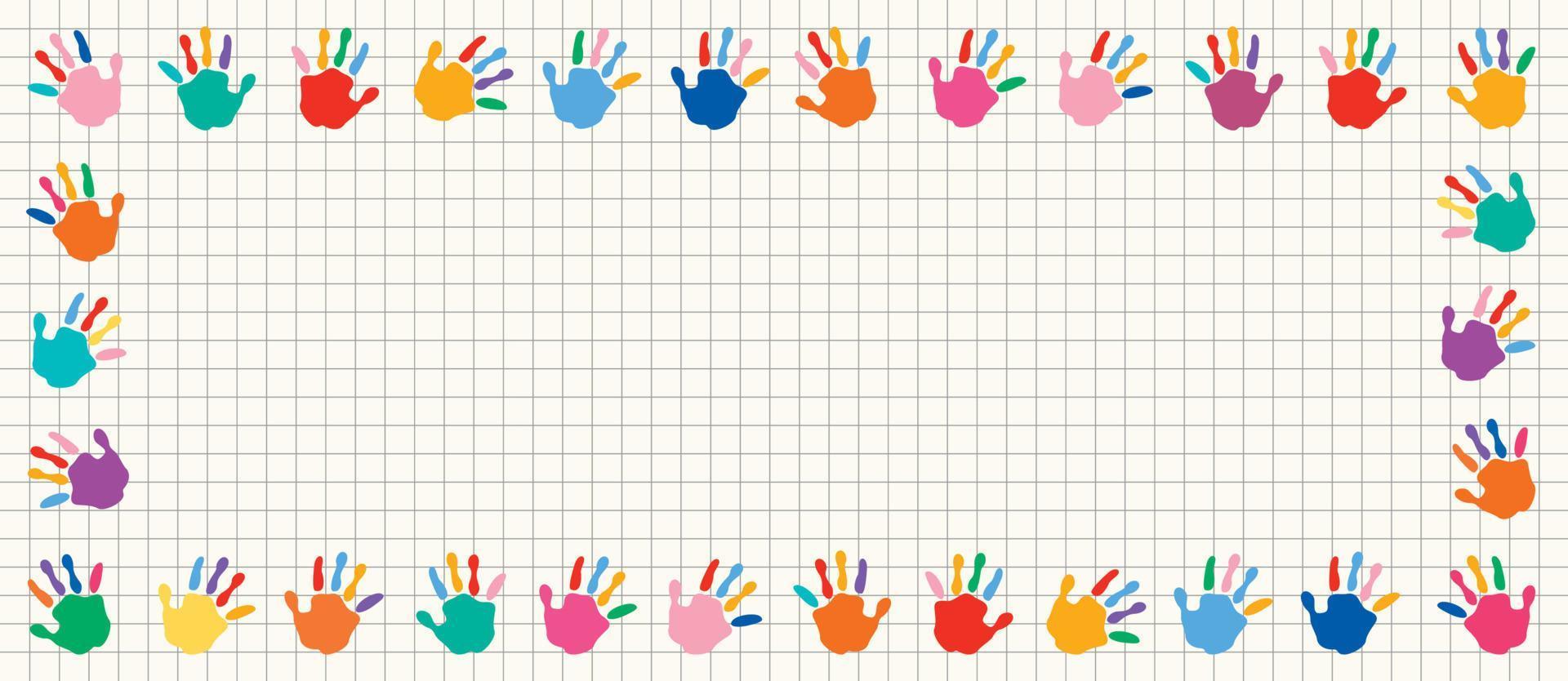 Colorful Painted Hands Of Little Children vector