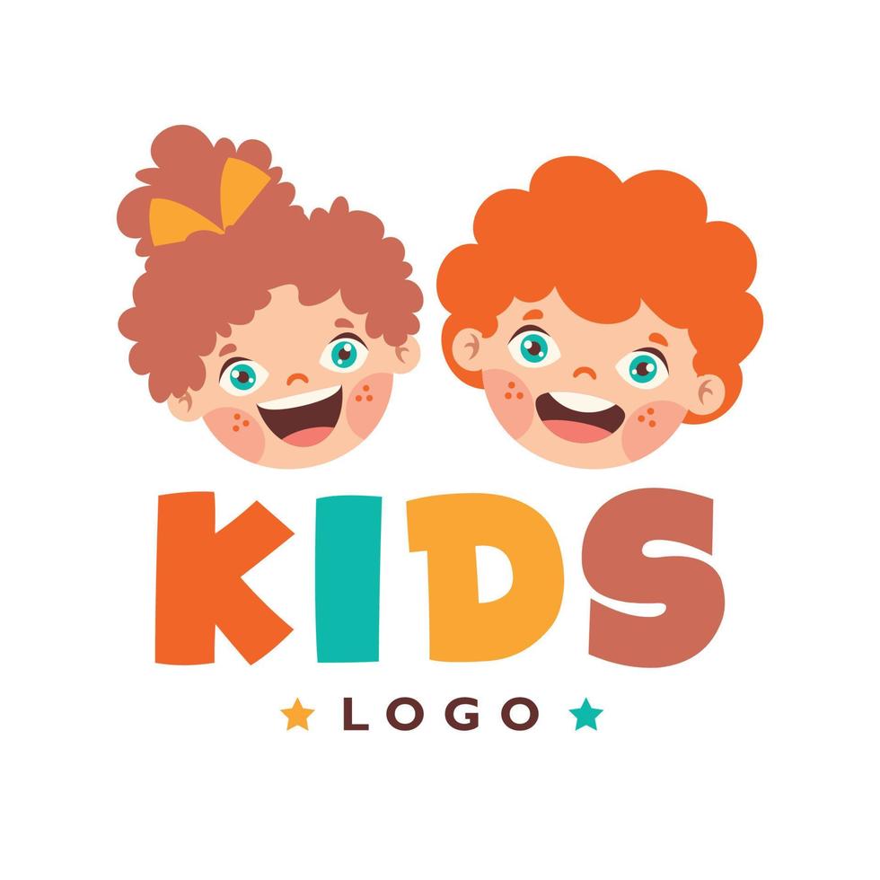 Flat Logo Template For Children vector