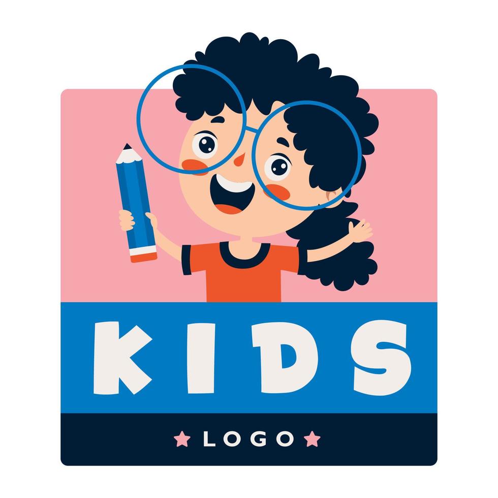 Flat Logo Template For Children vector