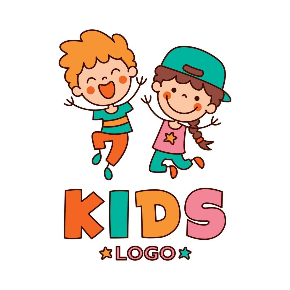 plantilla de logotipo plano para niños vector