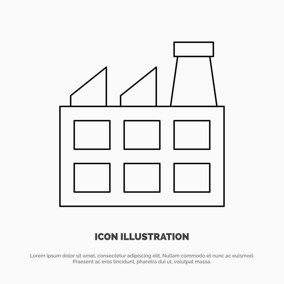 Construction Factory Industry Line Icon Vector