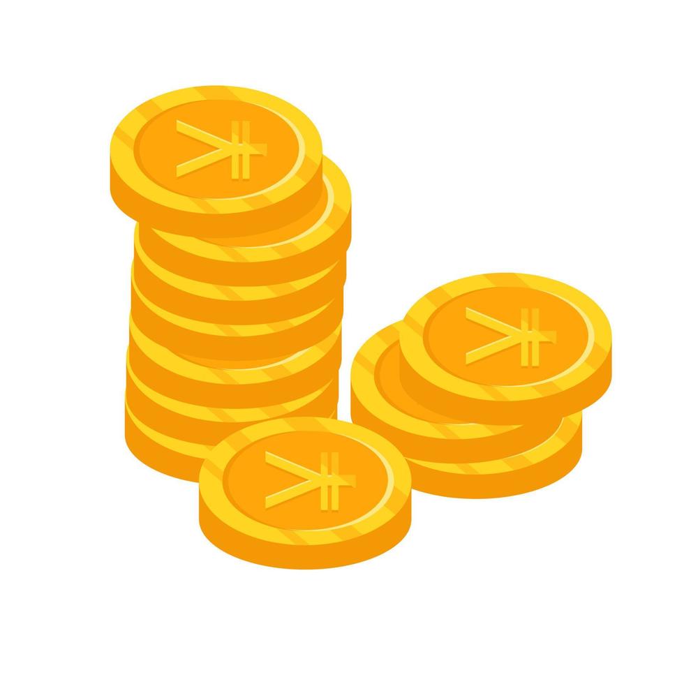 juego de monedas de yen de oro. ilustración vectorial vector