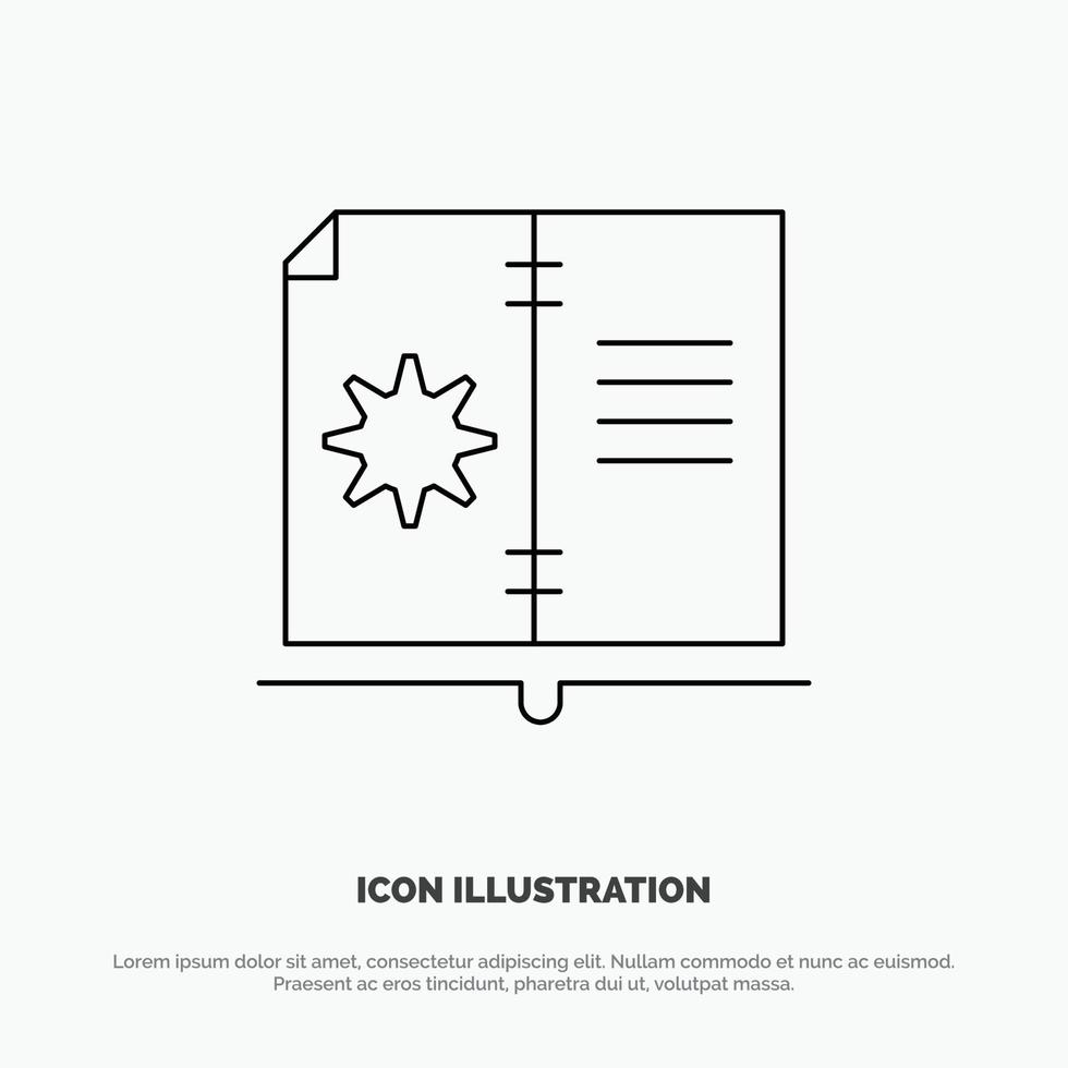 Book Guide Hardware Instruction Line Icon Vector