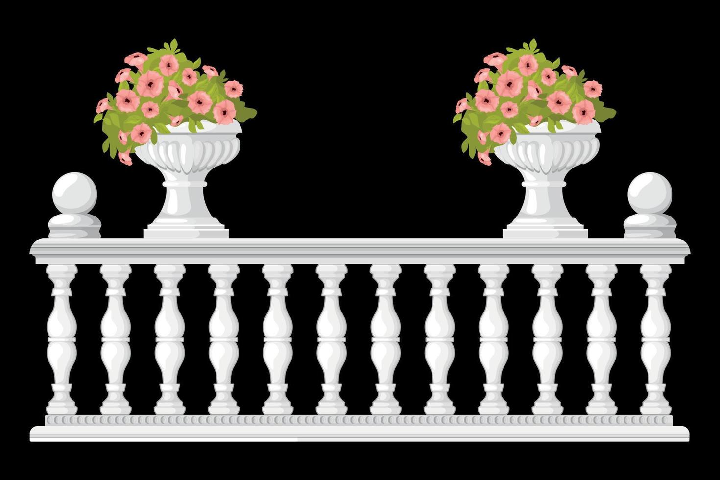 Balusters Vase Flowers Composition vector