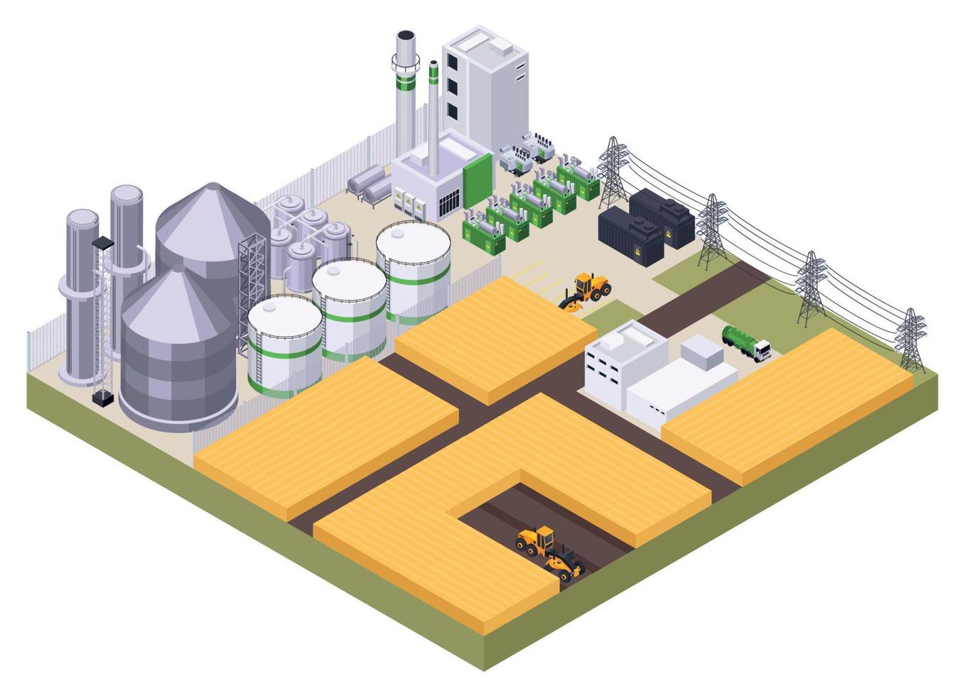 composición de la fábrica de biocombustibles vector