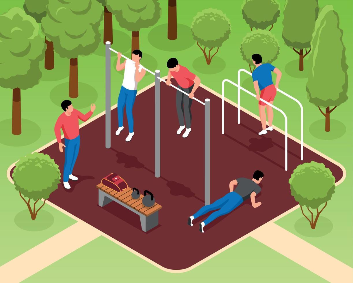 Isometric Workout Illustration vector