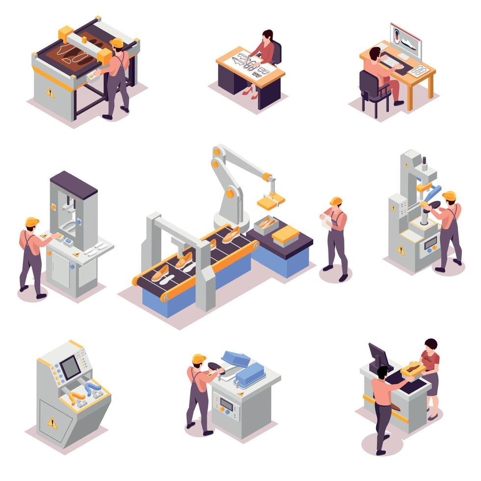 Shoes Production Set vector