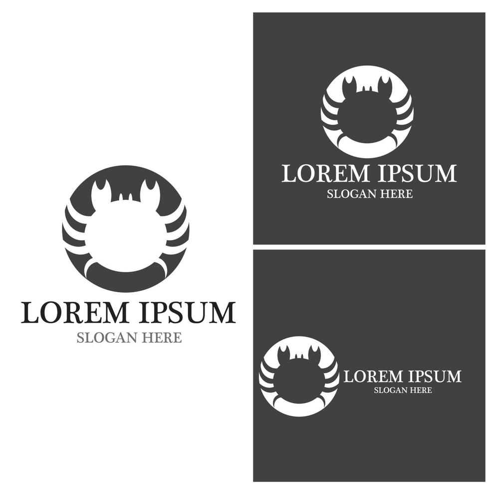 Crab Seafood Logo Vector Template