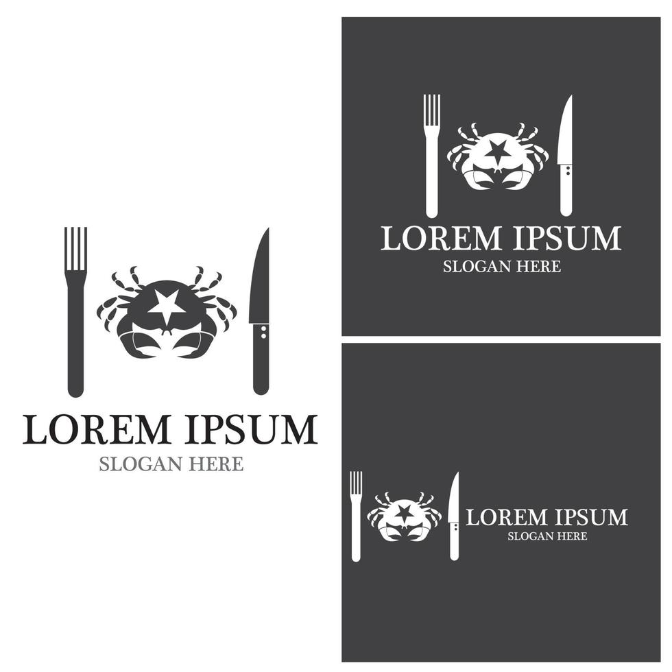 Crab Seafood Logo Vector Template