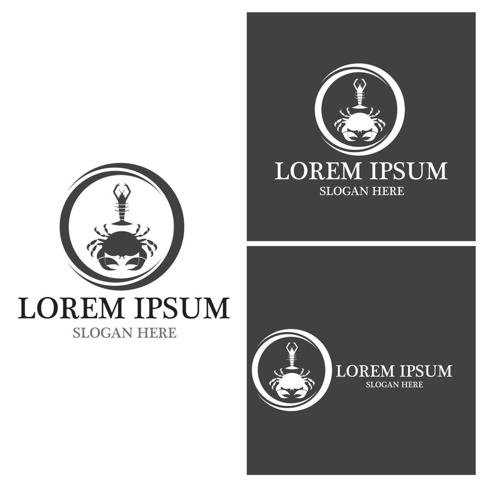 Crab Seafood Logo Vector Template