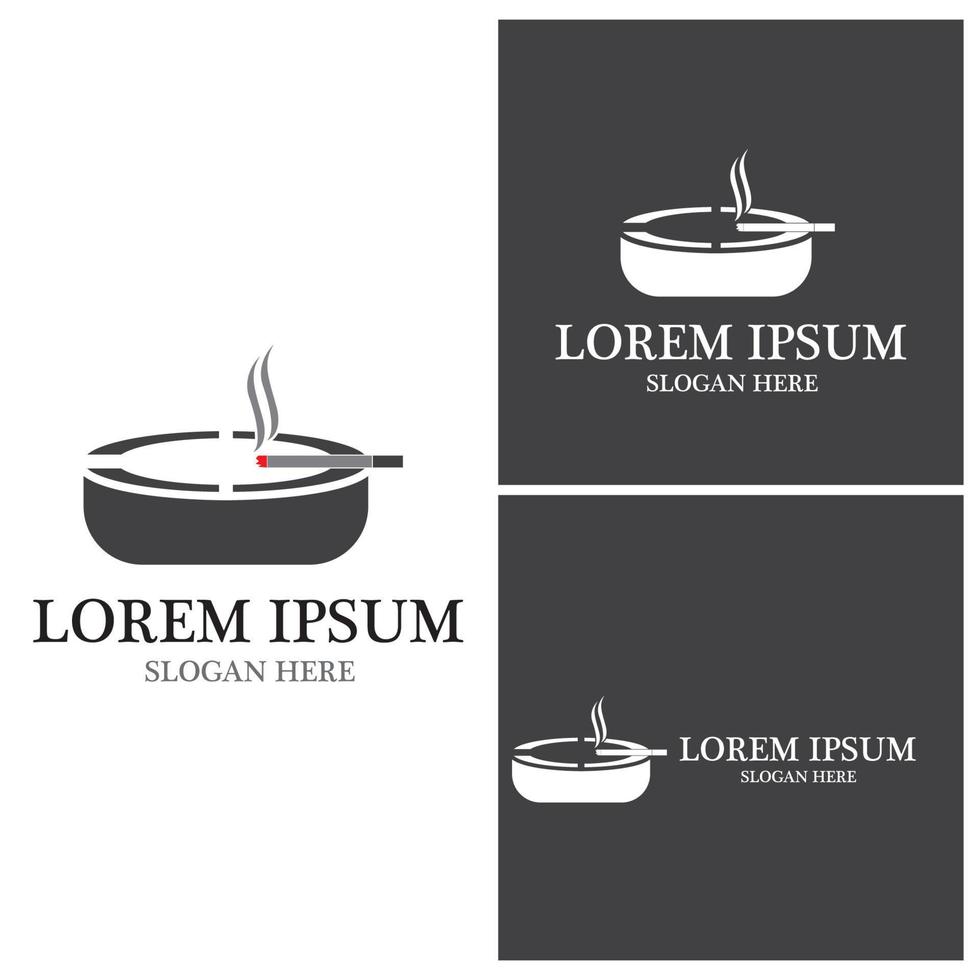 Ashtray Smoke Logo Vector Template